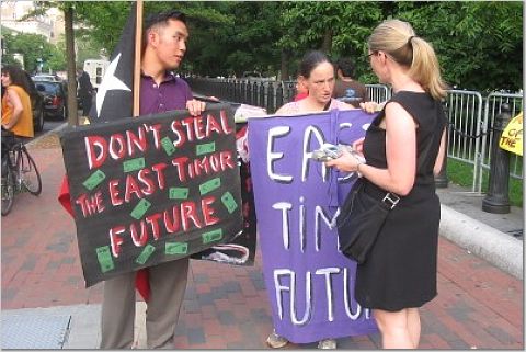 ETAN interviewed during protest.