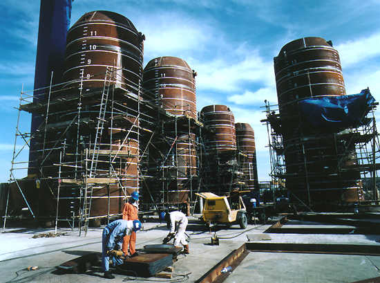 FPSO mooring piles.